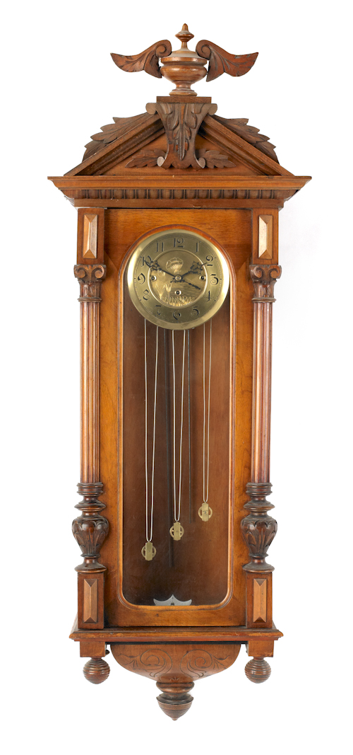 Vienna walnut regulator clock 19th 175412