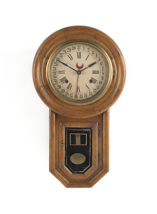 Oak calendar clock early 20th c  175420