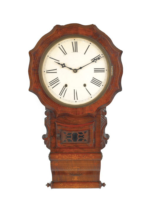 English regulator clock with marquetry 17541c