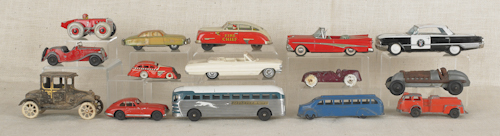 Thirteen miscellaneous toy vehicles