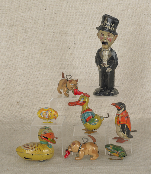 Eight tin litho wind up toys 20th 1754bc