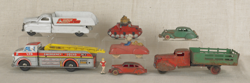 Seven miscellaneous toy vehicles