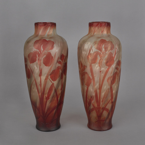 Pair of Pantin cameo glass vases 1754ea