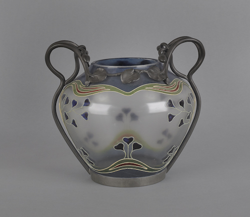 Art Nouveau art glass vase with