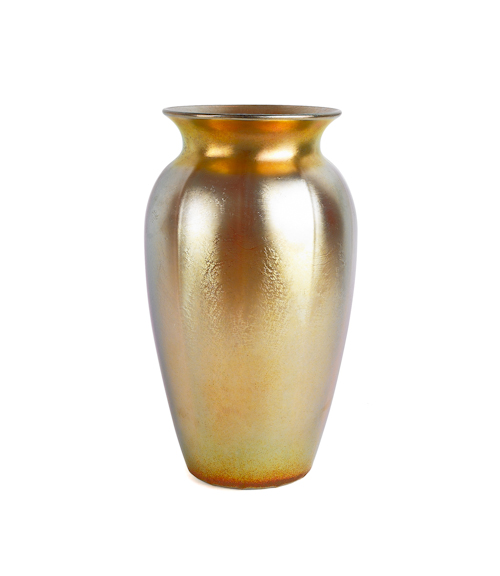 Durand gold iridescent glass vase