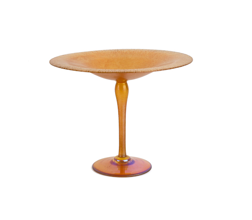 Durand gold iridescent glass compote 1754ef