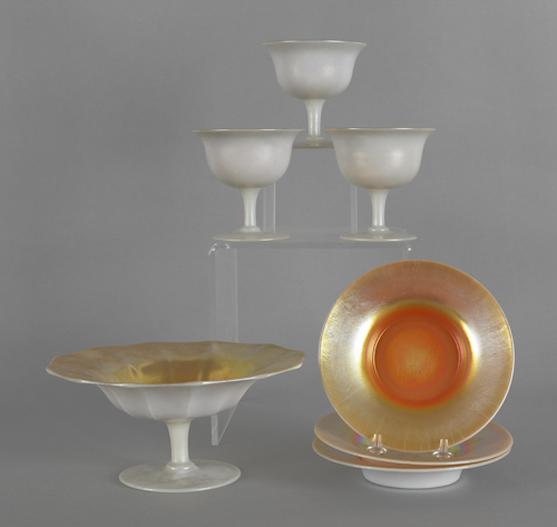 Aurene on calcite tazza together 1754fd