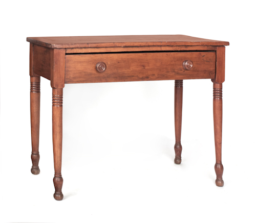 Pine work table 19th c. with a