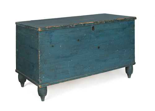 Painted pine blanket chest 19th 175526