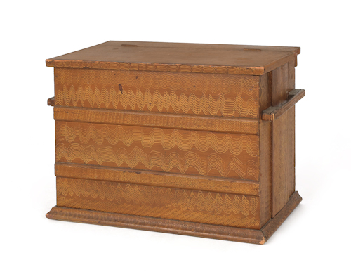 Grain painted pine storage box 17552a