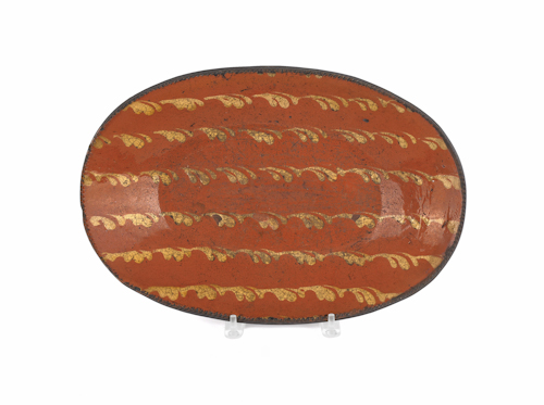New Jersey redware loaf dish stamped 175550