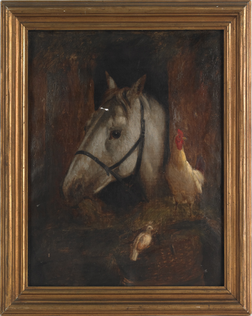 Oil on canvas portrait of a horse 17555e