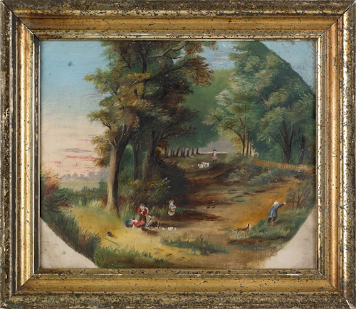Three oil on canvas landscape paintings 175572