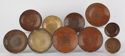 Collection of redware plates and