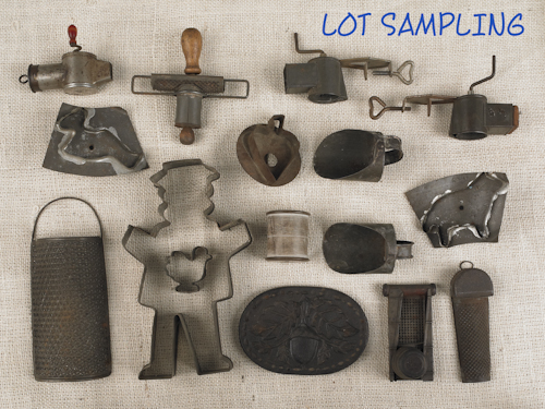 Collection of tin and iron to include