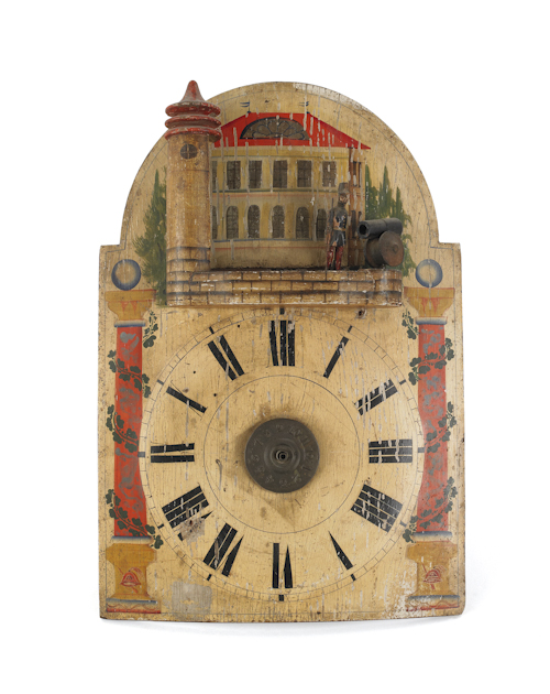 Painted wood wag on the wall clock 1755b3