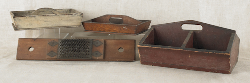 Two utensil trays 19th c together 1755b9