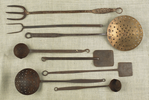 Iron utensils to include flesh
