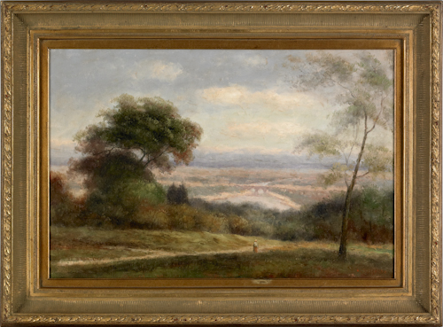 Oil on canvas landscape 20th c  1755eb