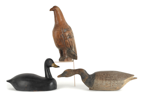 Two carved and painted duck decoys 17560c