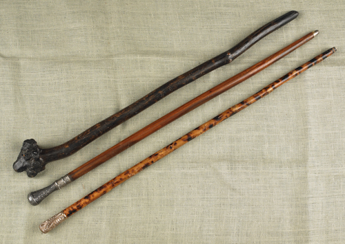 Three walking sticks late 19th early 17560d