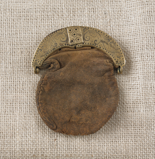 Early Continental leather and brass