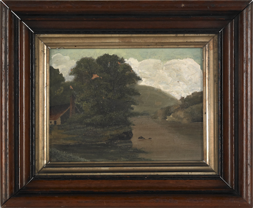Oil on canvas landscape 19th c. depicting