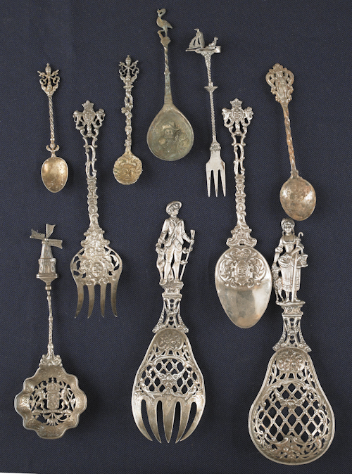 Collection of ten Dutch silver