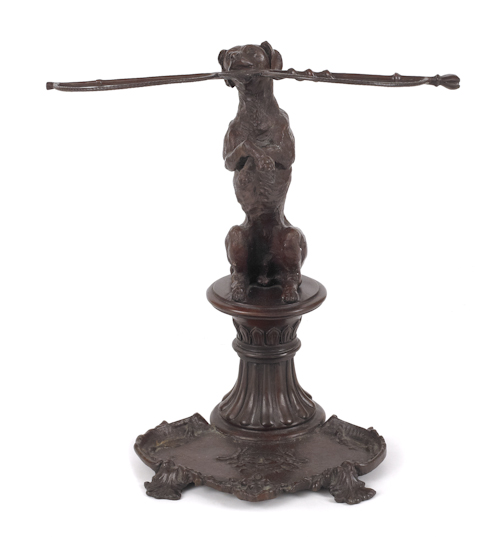 Patenated bronze dog umbrella stand 175639