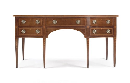 Hepplewhite style inlaid mahogany sideboard