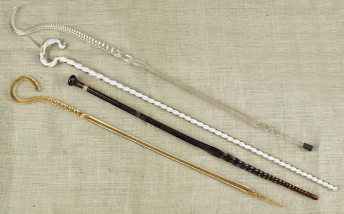 Four Venetian glass parade canes