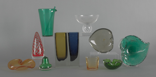 Collection of art glass to include Erickson