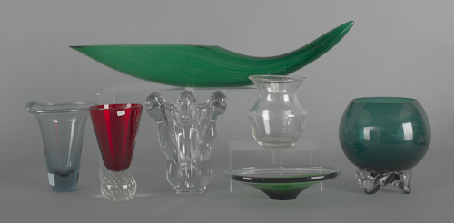 Collection of art glass to include