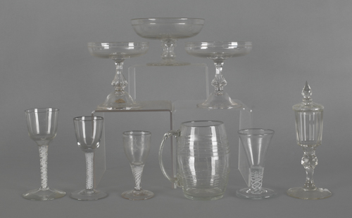 Collection of colorless glass to include