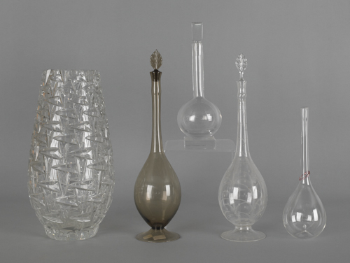 Four glass decanters to include 17565f