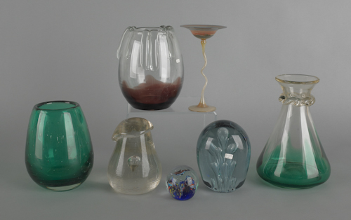 Collection of art glass to include