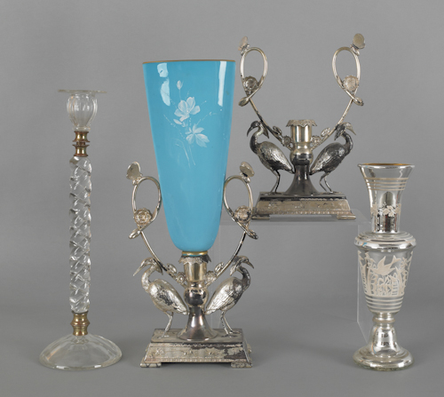 Silver resist ewer together with 17566b