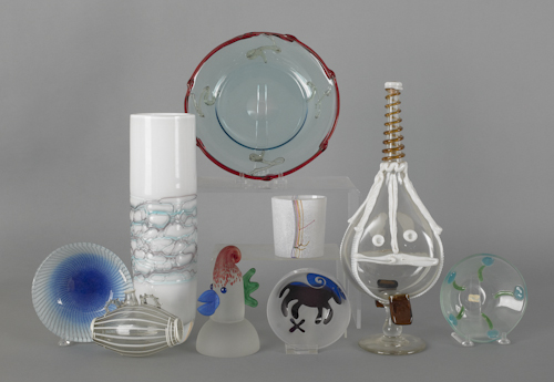 Group of contemporary art glass nine