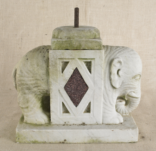 Carved marble figure of an elephant