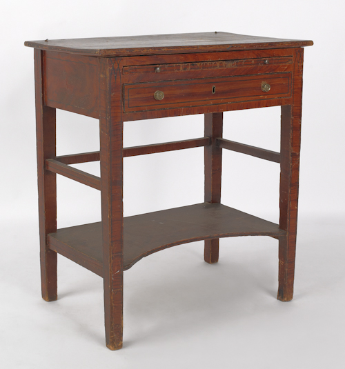 New England painted pine worktable 1756c5