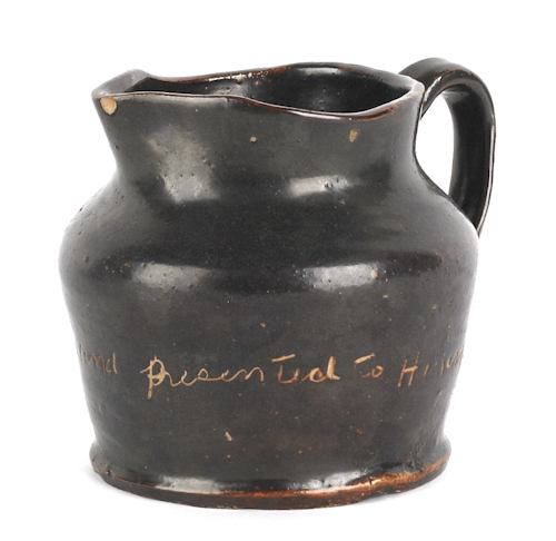 Stoneware presentation pitcher ca. 1900