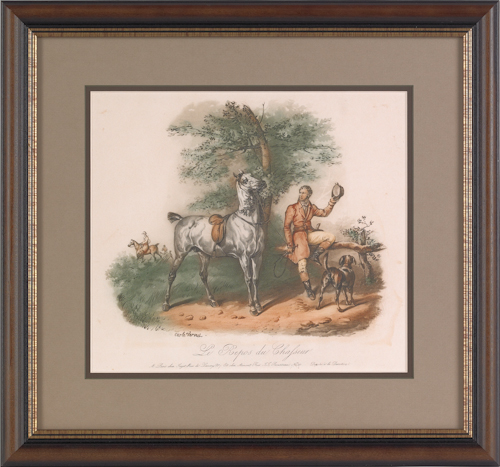 Pair of Contemporary French horse prints