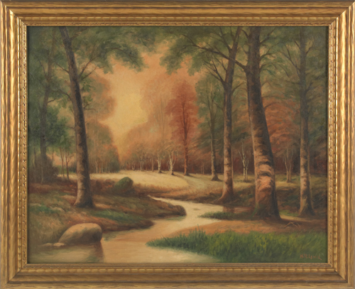 Oil on canvas landscape signed H.L Lewis