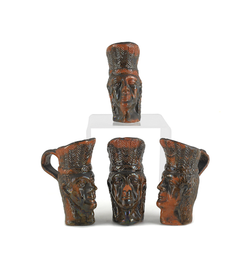 Set of four redware pitchers in 1757b1