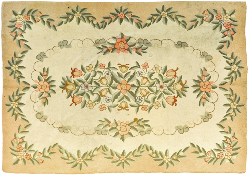 Roomsize hooked rug mid 20th c  1757f2