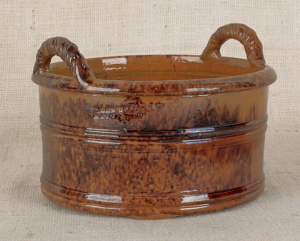 Pennsylvania redware butter tub 17582d