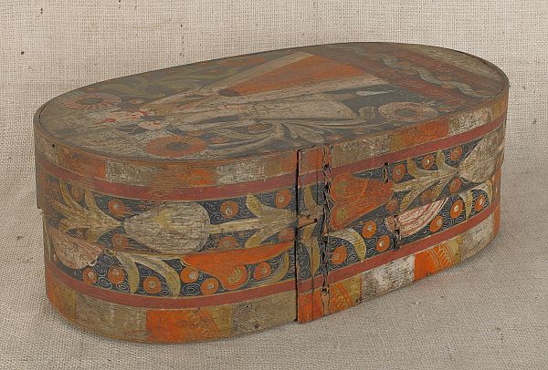 European painted bride s box ca  17582f