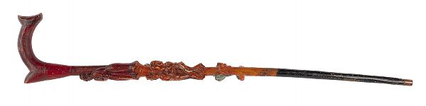 Carved and painted cane of Civil War