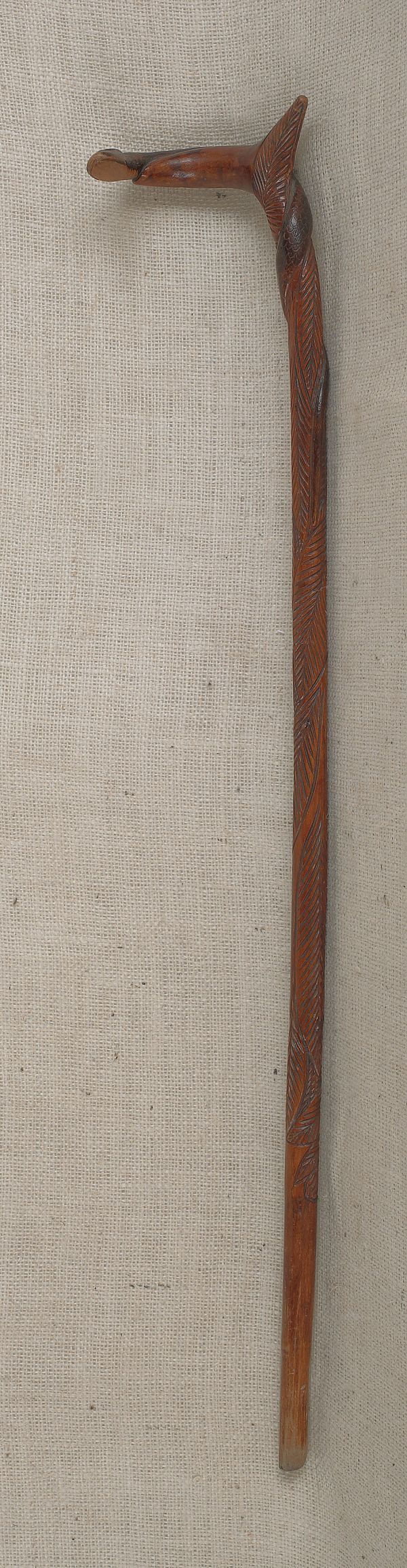 Carved cane late 19th c with a 17583f