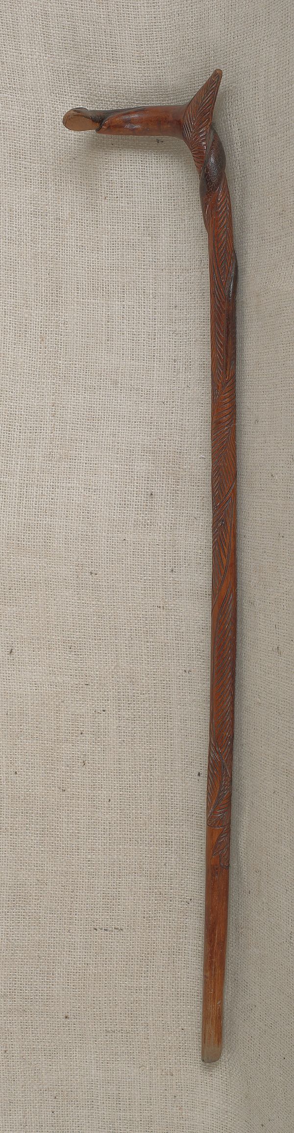 Carved cane late 19th c. with a